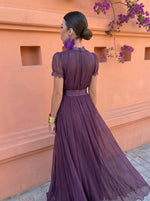 Gaetana High-Neck Chiffon Maxi Dress