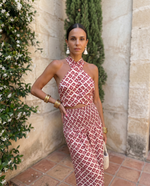Giustina Printed Halter Top & Maxi Skirt Set