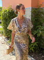 Ilenia Satin-Effect Printed Midi Dress