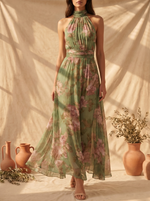 Lidia Floral Halter Maxi Dress