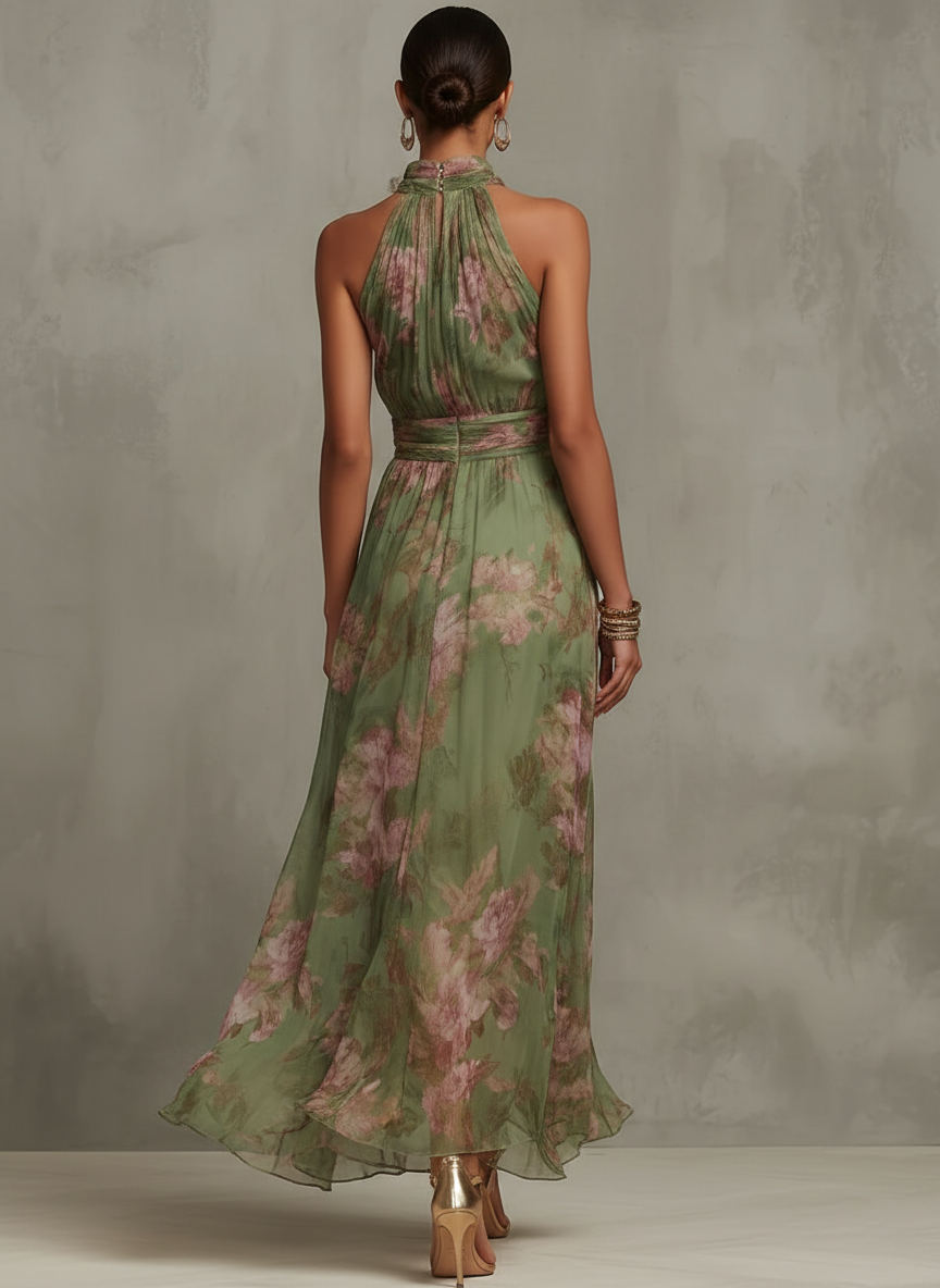 Lidia Floral Halter Maxi Dress