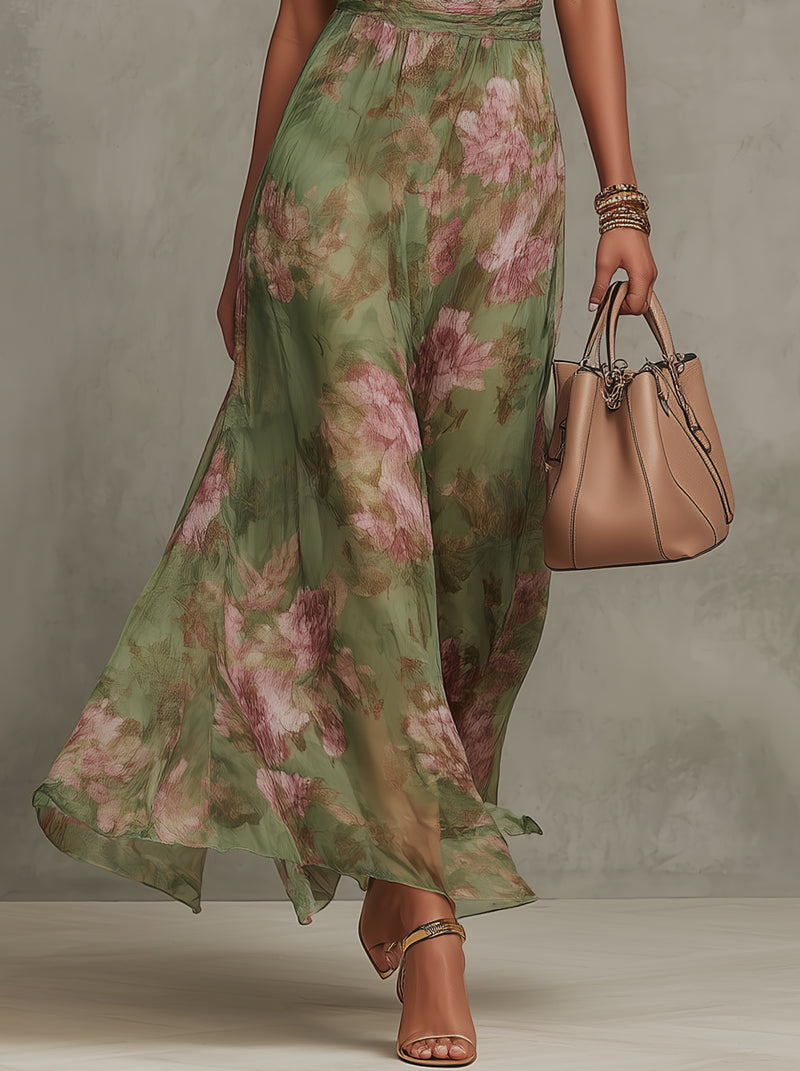 Lidia Floral Halter Maxi Dress