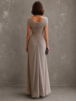 Melania Cowl-Neck Draped Maxi Dress