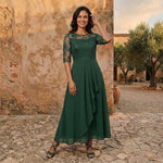 Morena Lace Bodice Chiffon Maxi Dress - Dark Green