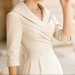 Nicoletta Lapel-Collar Sheath Dress