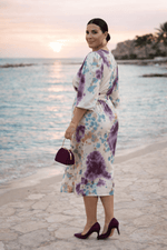Olivia Printed Belted Midi Dress