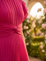 Sofia Pleated Tie-Waist Maxi Dress