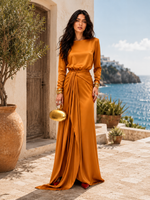 Sveva Draped Satin Maxi Dress