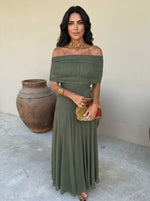 Teodora Draped Maxi Dress - Olive