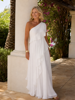 Virginia One-Shoulder Ruffle Maxi Dress