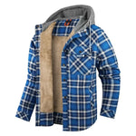 Davide fleece-lined hooded plaid jacket for men