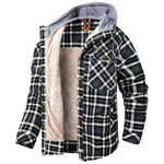 Davide fleece-lined hooded plaid jacket for men