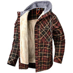 Davide fleece-lined hooded plaid jacket for men