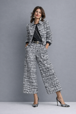 Allegra tweed jacket and wide-leg trouser set