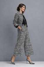 Allegra tweed jacket and wide-leg trouser set