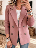 Harlow Knit Sleeve Blazer - Pink