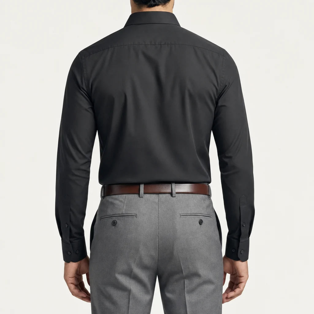 Leonardo Stretch Dress Shirt - Black (back)