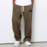 Relaxed Wide-Leg Drawstring Trousers - Brown
