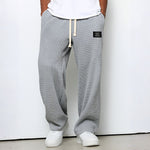 Relaxed Wide-Leg Drawstring Trousers - Gray