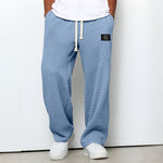 Relaxed Wide-Leg Drawstring Trousers - Light Blue
