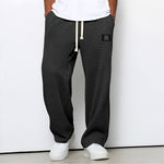 Relaxed Wide-Leg Drawstring Trousers - Black