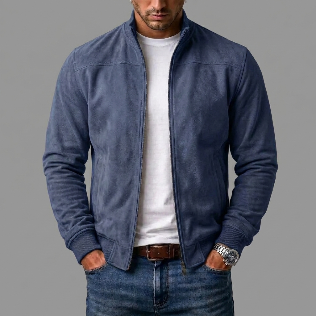 Matteo suede-look bomber jacket for men