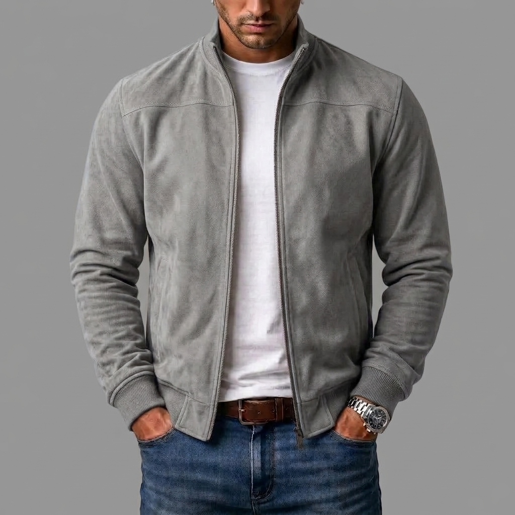 Matteo suede-look bomber jacket for men