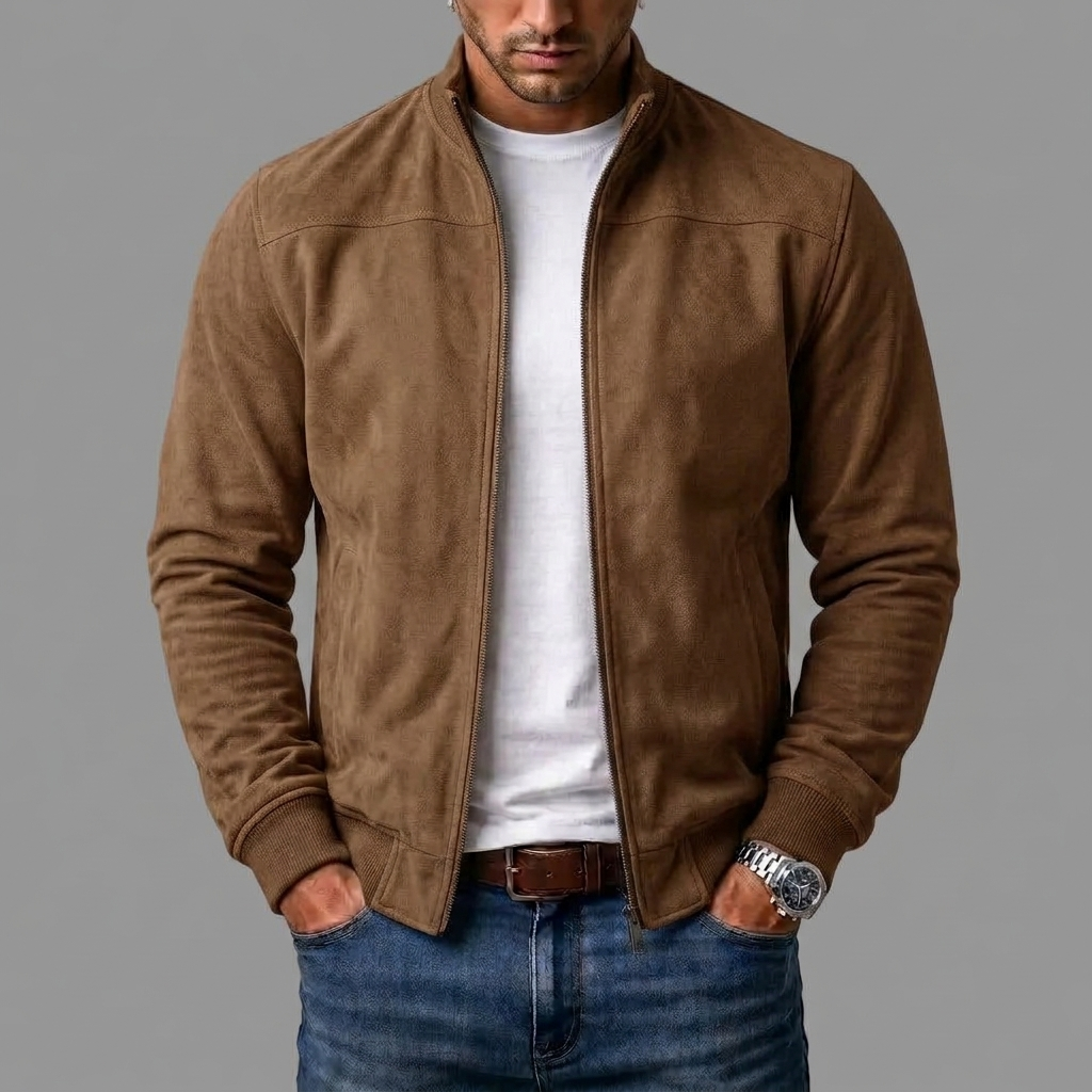 Matteo suede-look bomber jacket for men