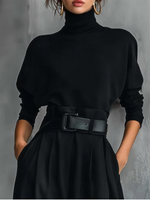 Ida turtleneck & belted wide-leg pants set - detail