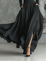 Luna turtleneck & flared maxi skirt set - in motion
