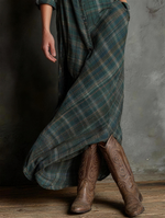 Emanuela plaid maxi shirt dress - skirt detail