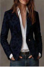 Loretta fitted jacquard blazer - blue