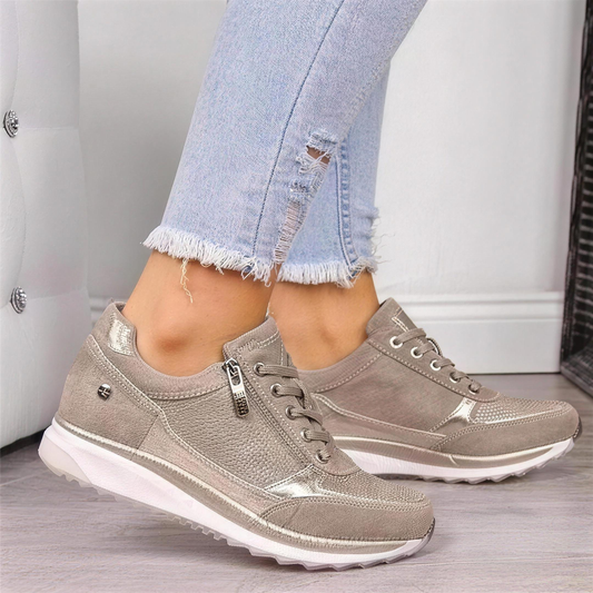 Martina side-zip comfort sneakers - beige