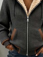 Camilla quilted sherpa-hood zip jacket - detail