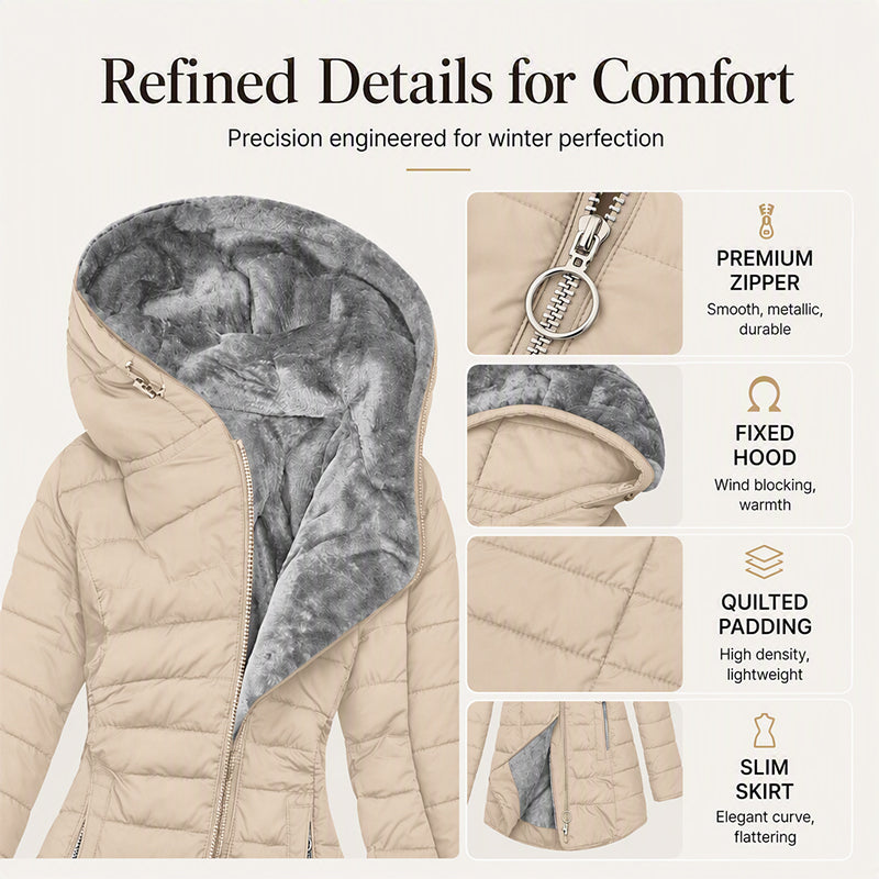 Alpine Quilted Hooded Long Coat