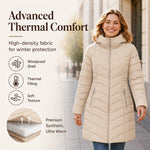 Alpine Quilted Hooded Long Coat