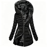 Alpine Quilted Hooded Long Coat - Dark Gray