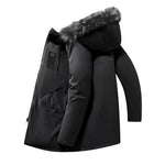 Nordic Faux-Fur Hooded Parka - Black